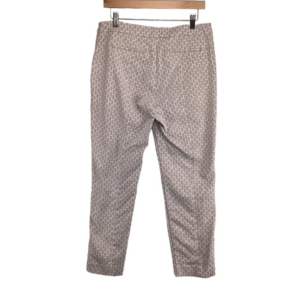 Adrianna Papell Womens Geometric Patterned Pants Size 10 Beige‎ & White Cropped - Picture 4 of 8